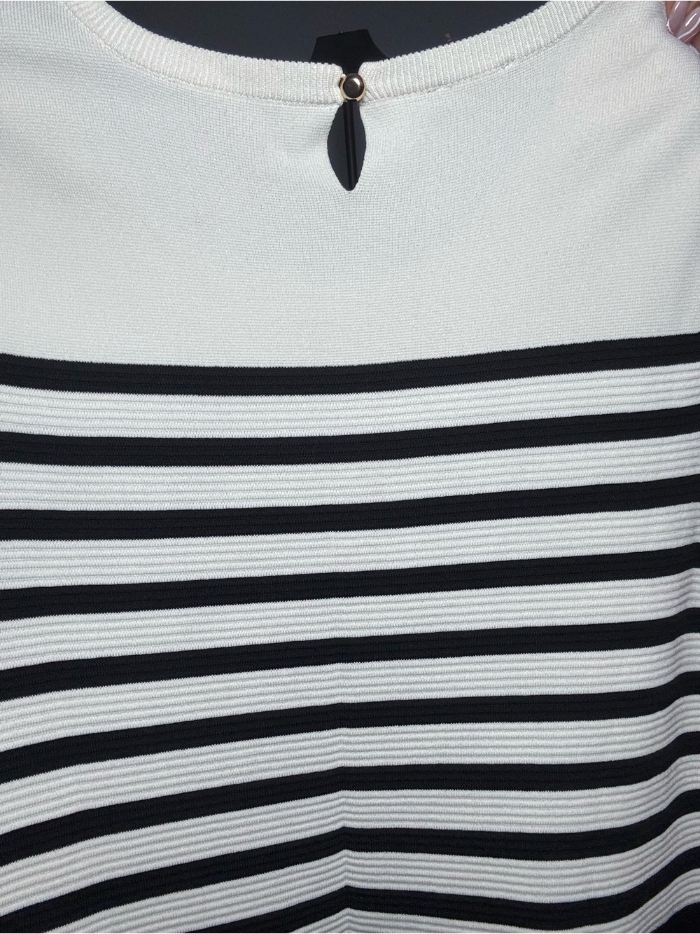 Talbots Black and White Striped Fit-and-Flare Dress - Picture 6 of 6